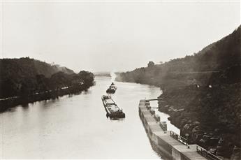 (SHIPPING--CANALS) An album with more than 50 photographs documenting the New York State canal system.